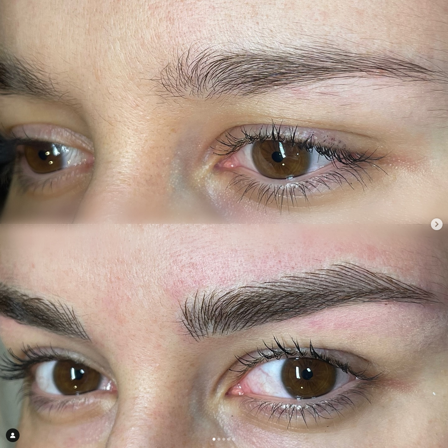 Before and after microblading