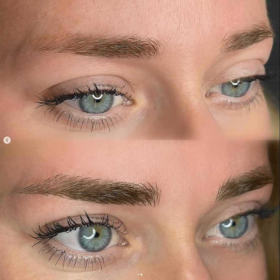 Before and after microblading